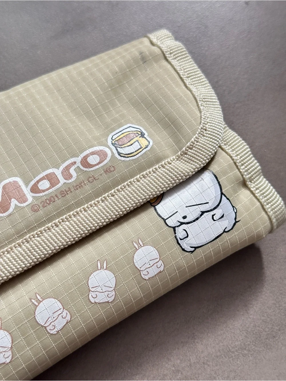 Mashi Maro Japan Beige Wristlet Wallet Makeup Bag